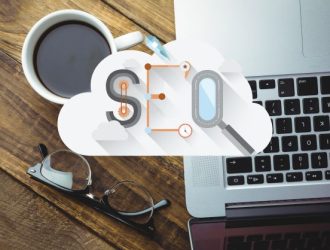 top view of cloud with the word seo