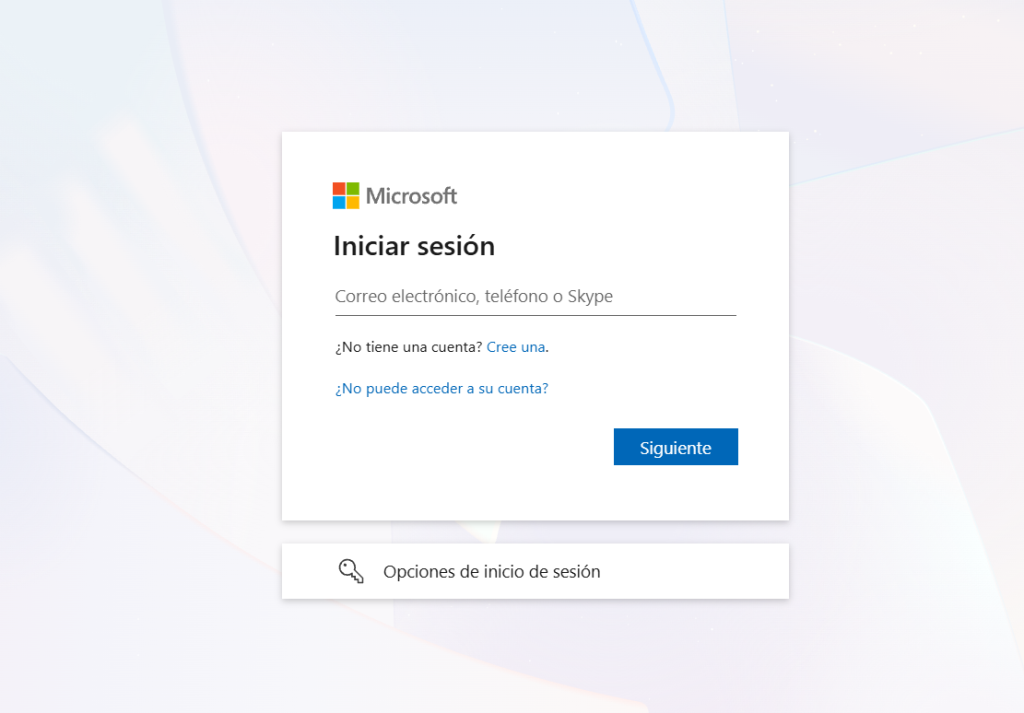 inicio de sesion de microsoft